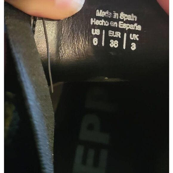 Depp Asos Boots Women's 6 Black Leather Pull On Chelsea Block Heel 90s Spain - Picture 6 of 6